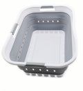42L (11 gallon) Collapsible Plastic Laundry Basket  (1, White/Grey)
